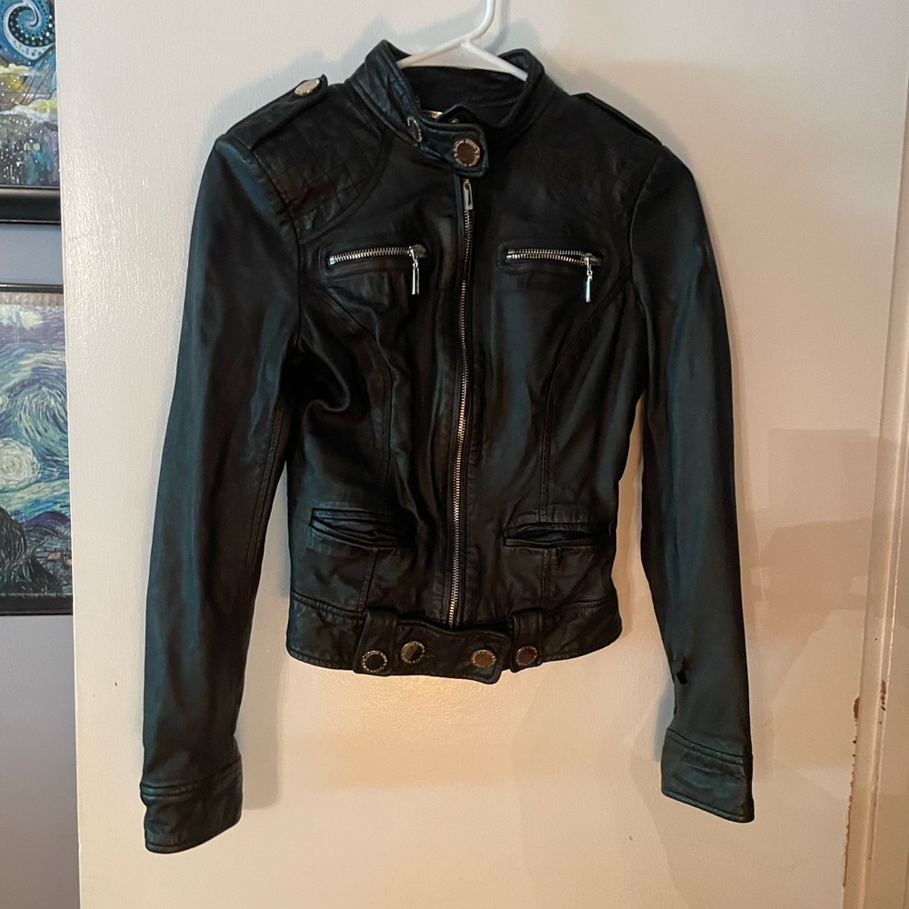 Faux leather guess jacket